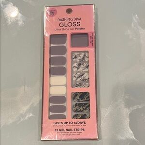 Dashing Diva Gloss Gel Palette - Purple, White, Black Marble